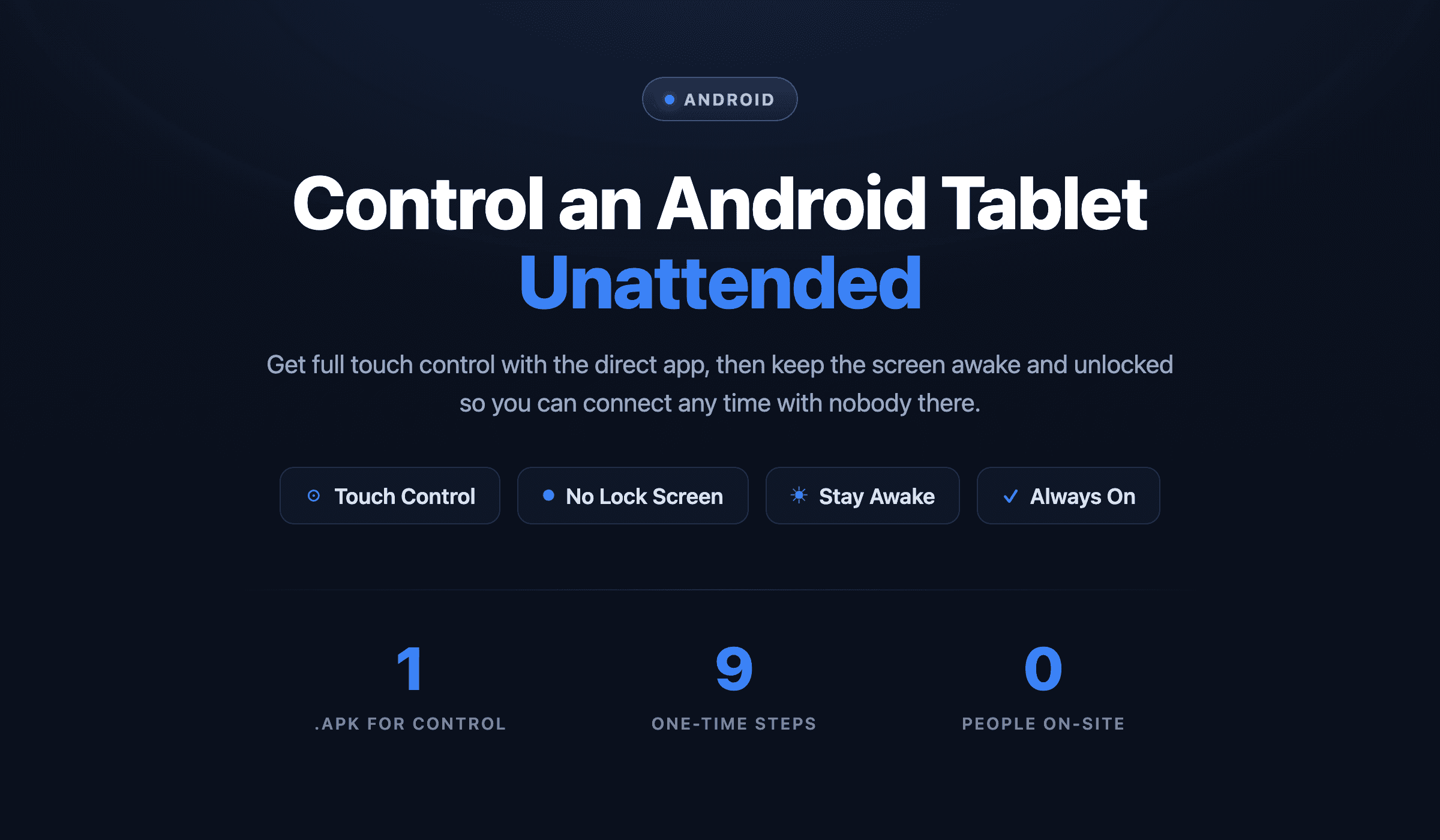 Controlling an Android tablet or phone unattended with HopToDesk